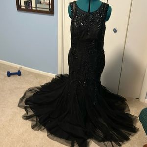 Full length black formal gown/prom dress